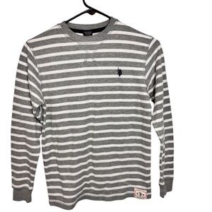 Striped Gray and White Men's Shirt